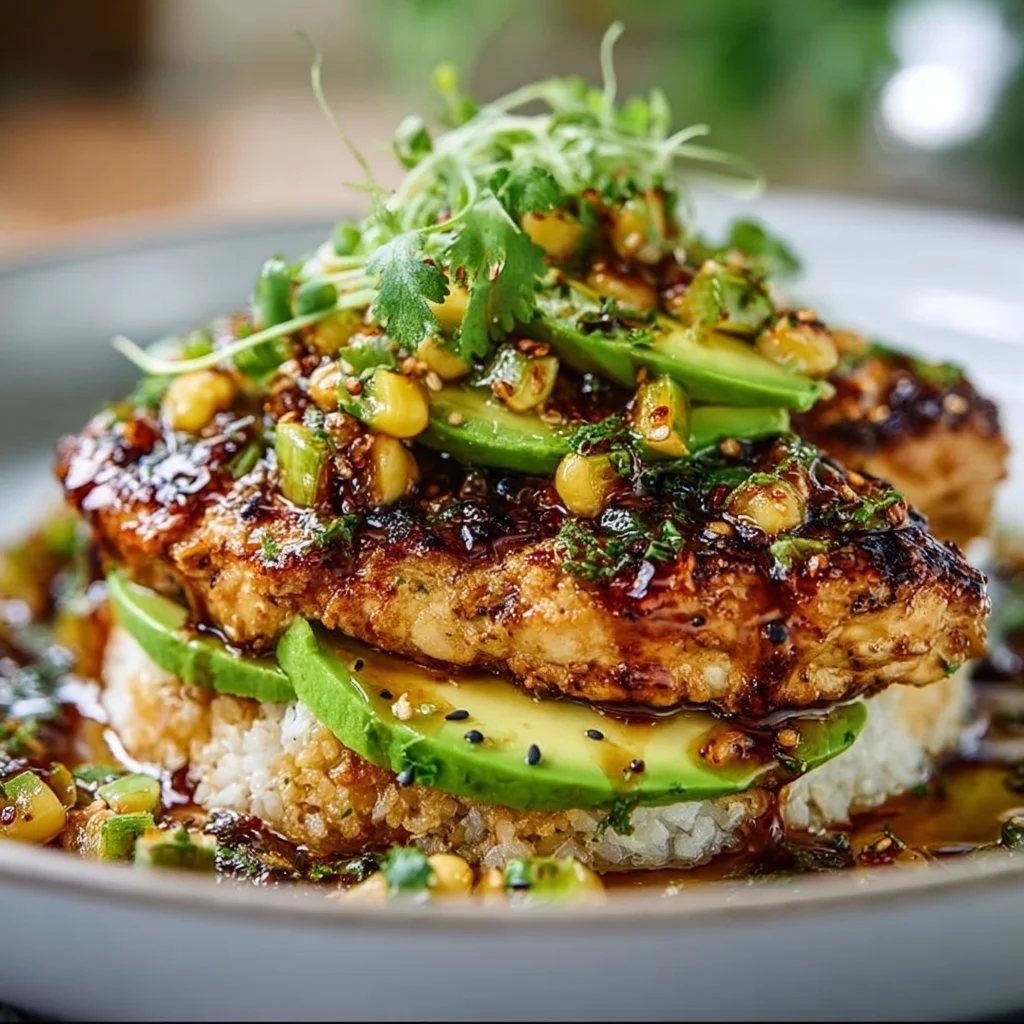 Smoky Honey Lime Chicken and Avocado Stack