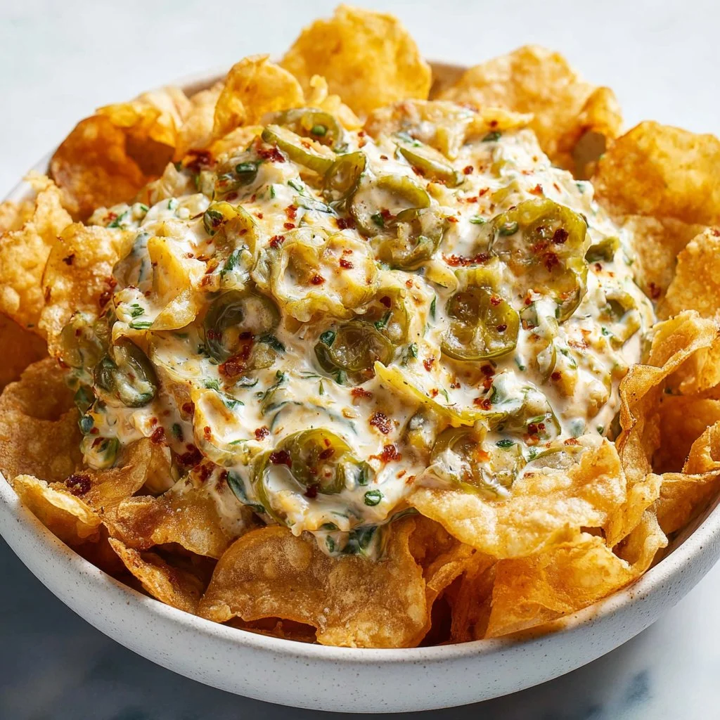 Spicy Pickle Dip with Kettle Chips: Discover Your New Favorite Snack!