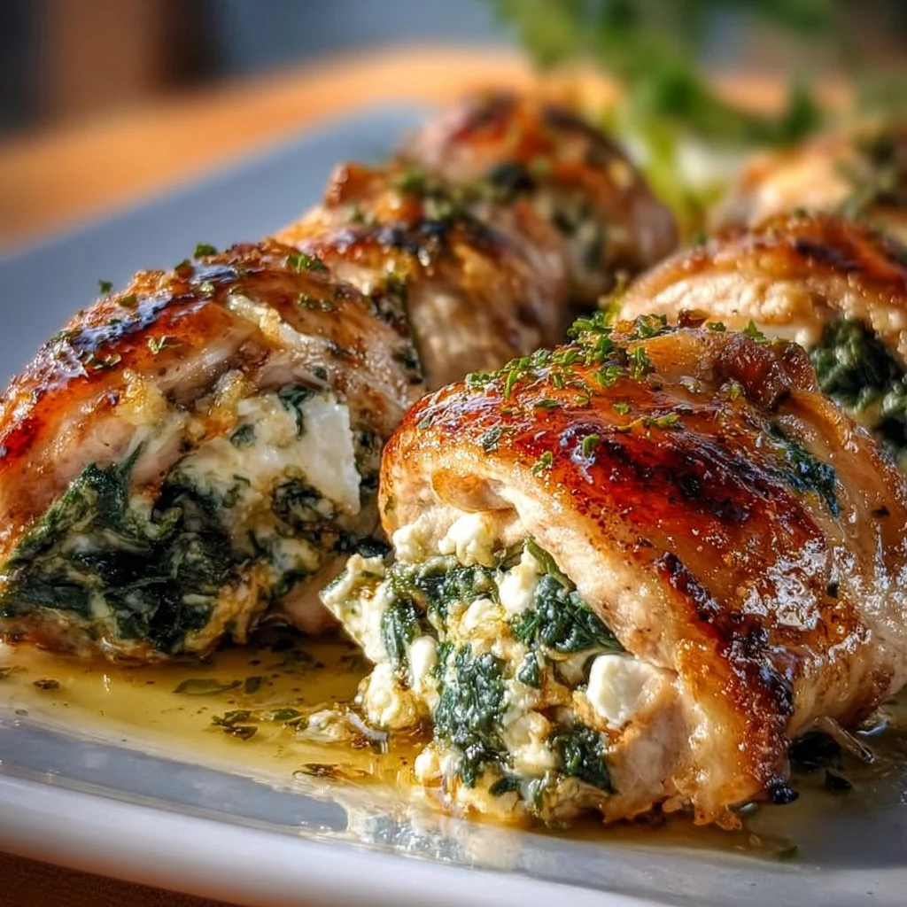 Spinach and Feta Chicken Rolls