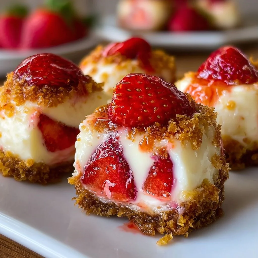 Strawberry Crunch Cheesecake Bites