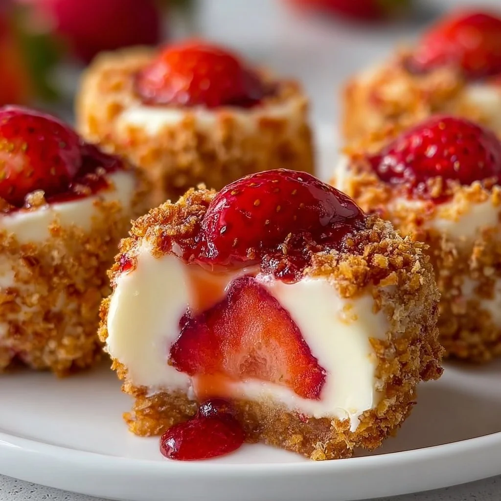 Strawberry Crunch Cheesecake Bites