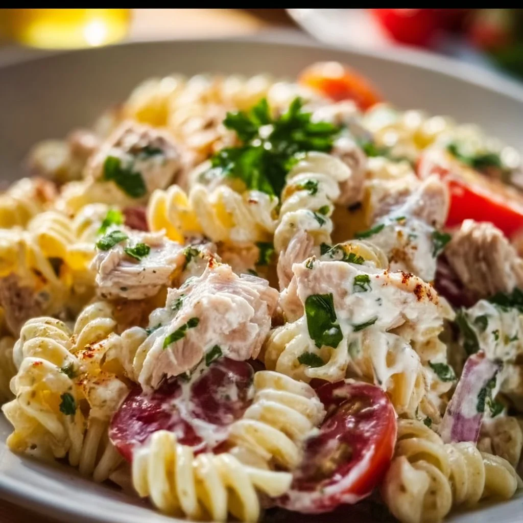Tuna Pasta Salad with Greek Yogurt