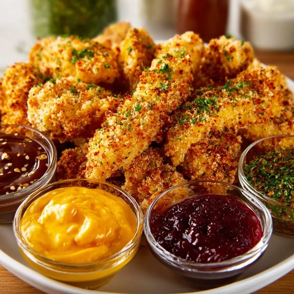 Ultimate Crispy Chicken Tender Platter with Irresistible Dipping Sauces