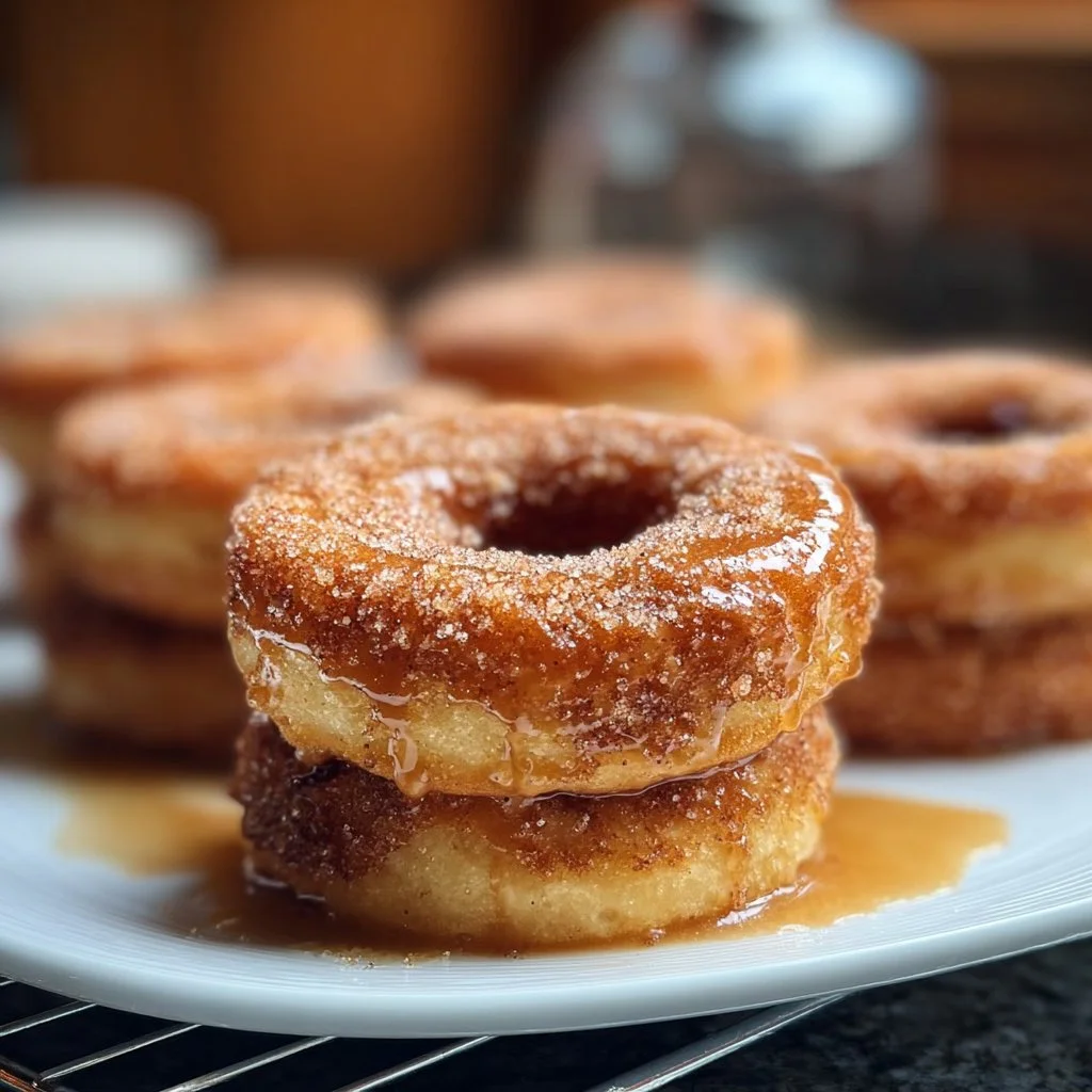 Homemade Cinnamon Sugar Doughnuts dusted with sweet cinnamon sugar
