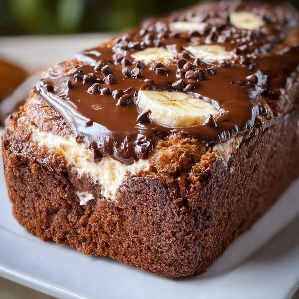 Decadent Chocolate Cream Cheese Banana Bread Bliss