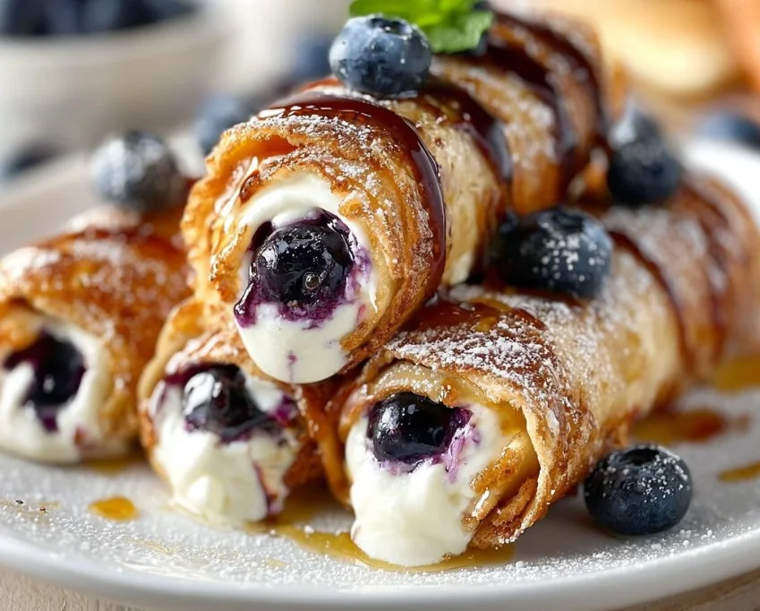 Delicious Crispy Keto Blueberry Cream Cheese Roll-Ups You'll Love
