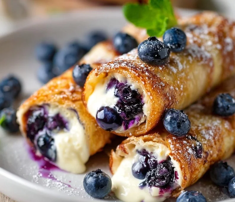 Delicious Crispy Keto Blueberry Cream Cheese Roll-Ups You'll Love