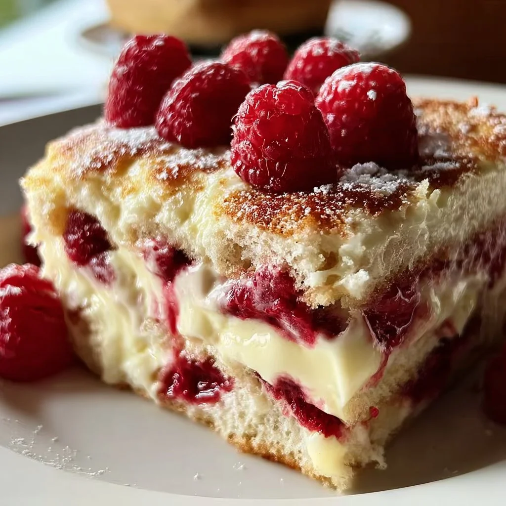 Delightful white chocolate raspberry tiramisu served in a beautiful dish