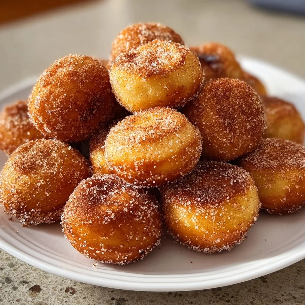 Mini Doughnut Bites with Cinnamon Sugar Coating