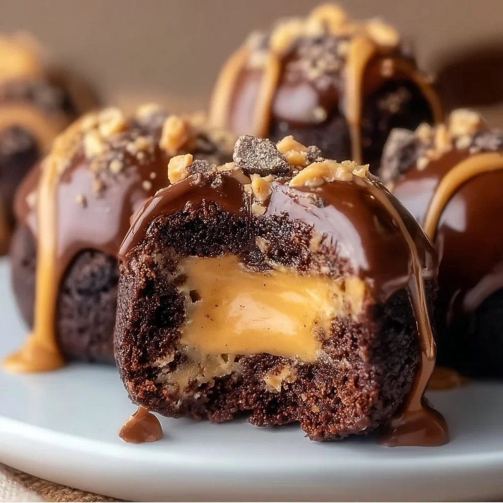 Peanut Butter Brownie Bombs