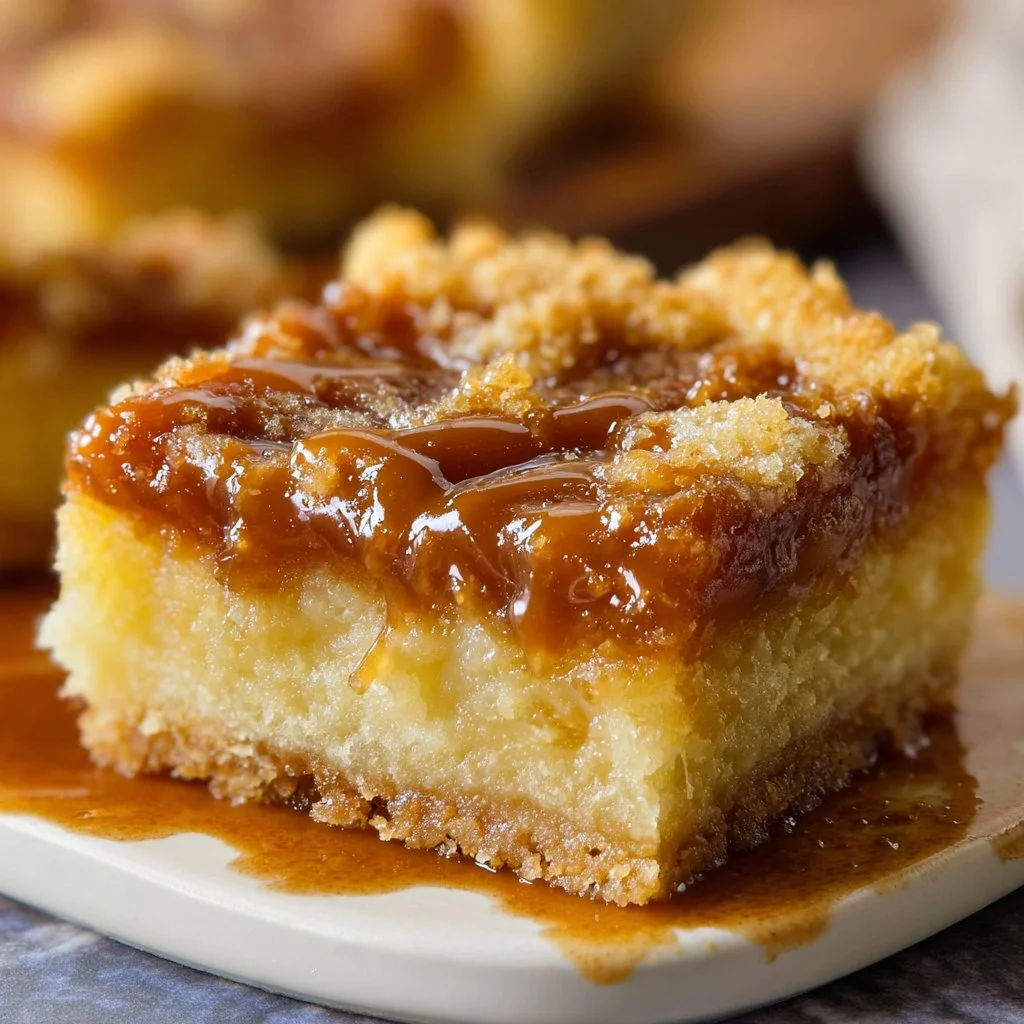Delicious salted caramel gooey butter bars, perfect for dessert lovers