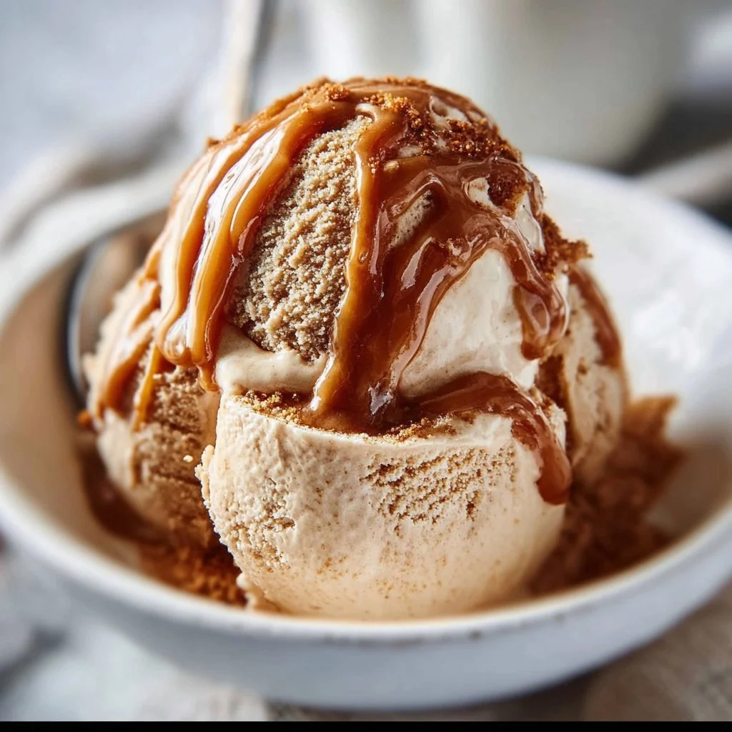 Delicious creamy gingerbread nice cream served in a bowl