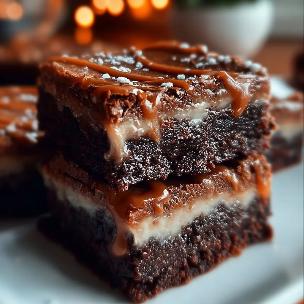 Decadent homemade French Silk Brownies topped with chocolate frosting.