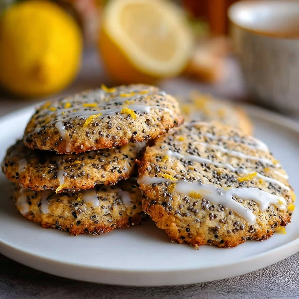 Delicious lemon chia breakfast cookies on a plate