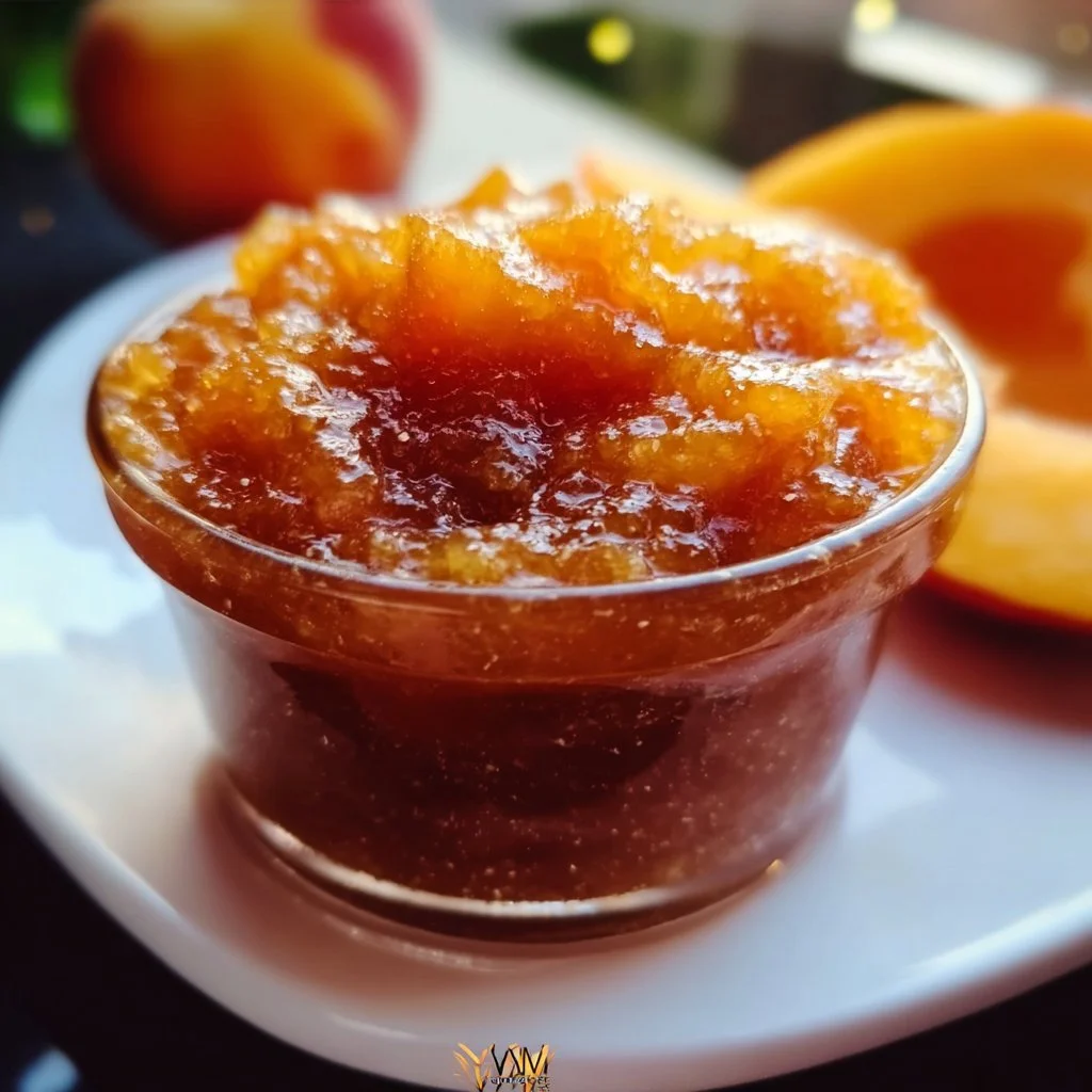 Delicious no-cook freezer peach jam jars ready for storing