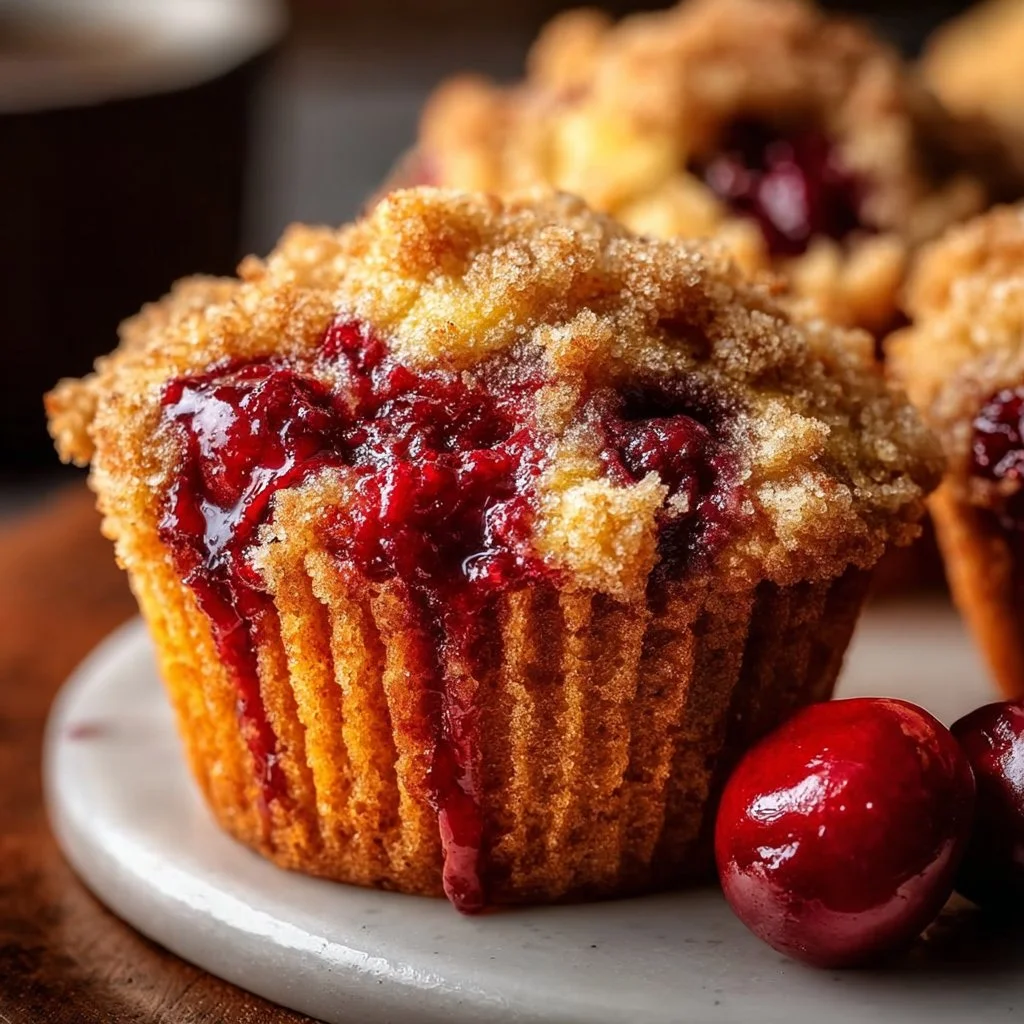 Delicious Cherry Cobbler Muffins fresh out of the oven