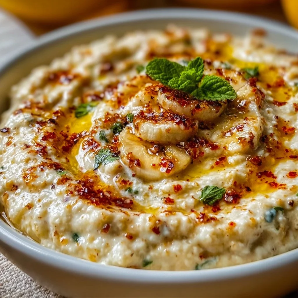 Creamy banana pepper dip served in a bowl with crackers