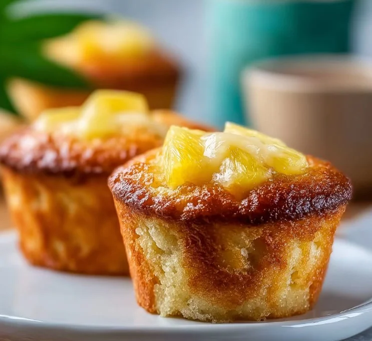 Delicious homemade pineapple muffins fresh out of the oven