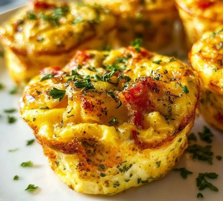 Healthy egg muffins baked with vegetables and cheese