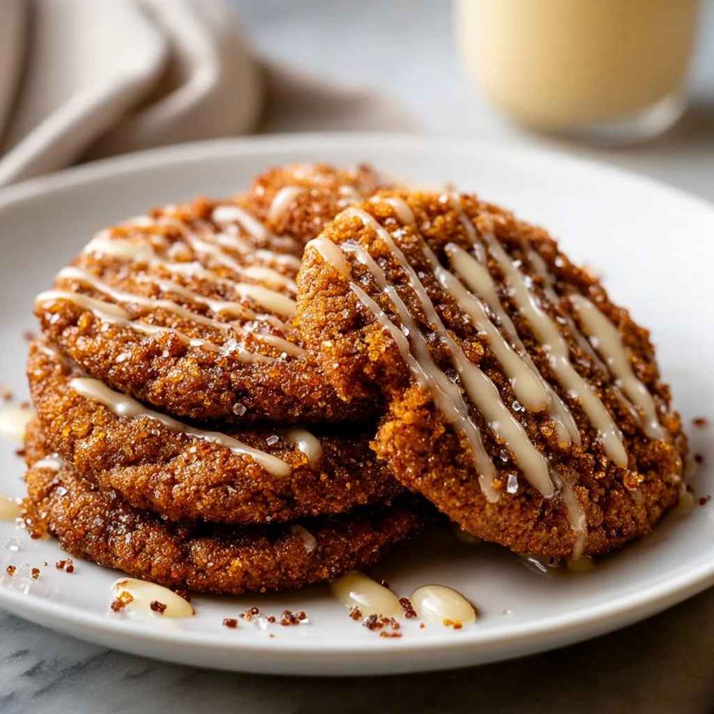 A plate of homemade ginger snaps decorated with sugar and spices.