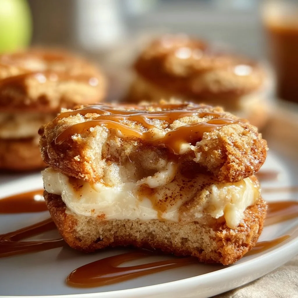 Delicious Apple Pie Cheesecake Cookies on a plate, perfect dessert for any occasion